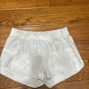 Athleta White/gray Athletic Shorts with Moisture-Wicking Fabric